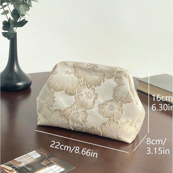 Women's Embroidered Clutch Purse Polyester Small Evening Shoulder Bag - Picture 4 of 7